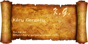 Kéry Gergely névjegykártya