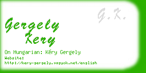 gergely kery business card